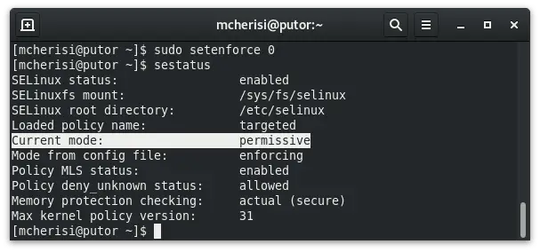 执行 setenforce 0 临时关闭 SELinux