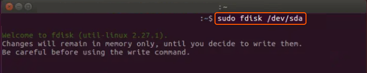 使用 fdisk 创建新分区
