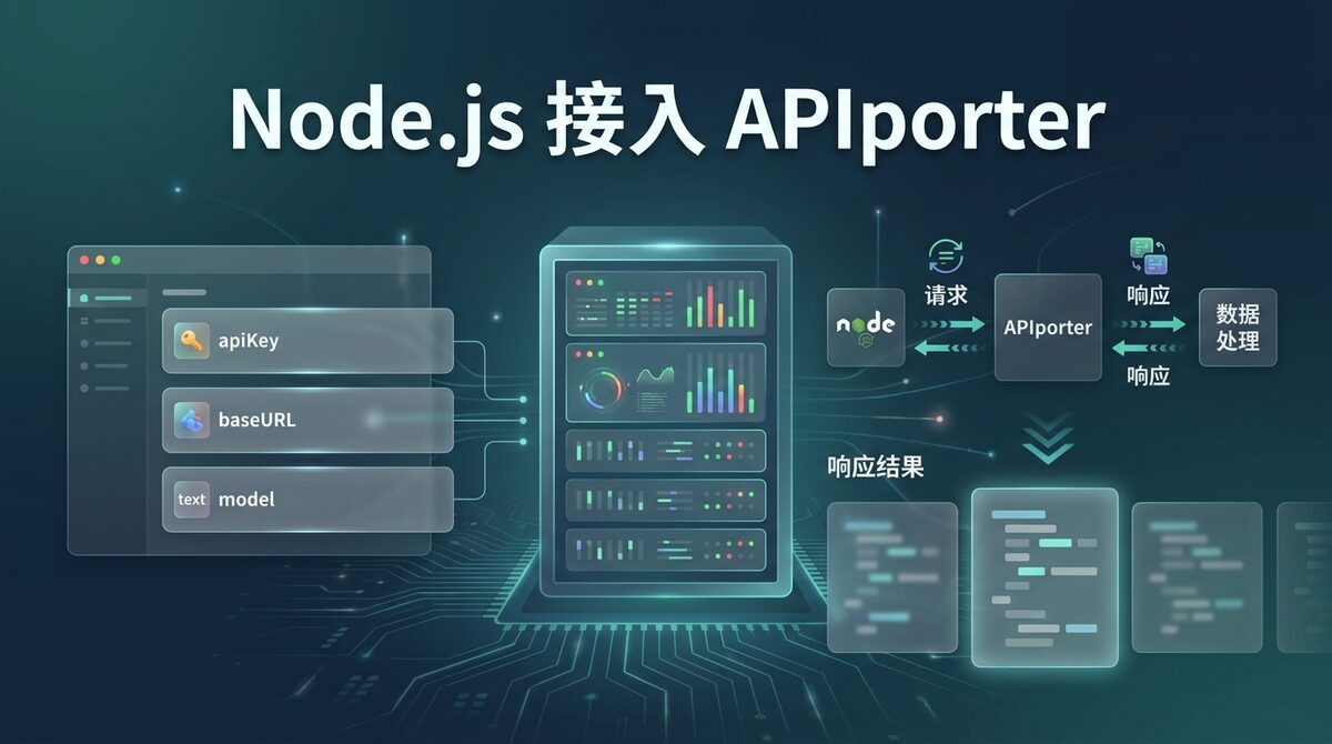 Node.js 接入 APIporter 开发者海报图
