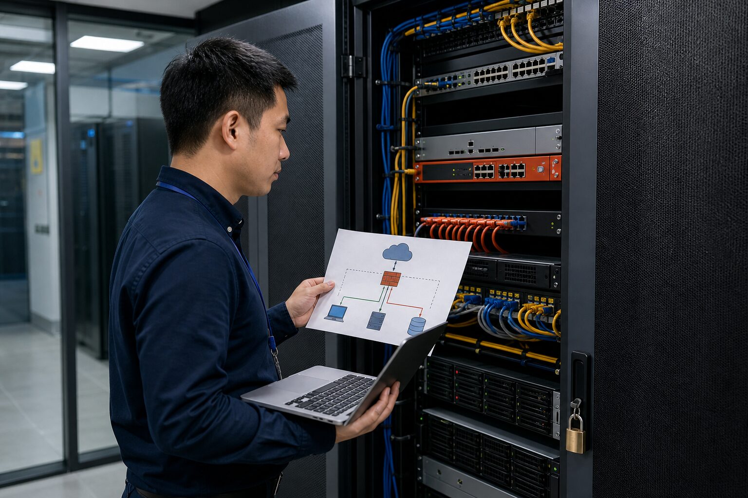 服务器防火墙规则与端口访问控制示意图