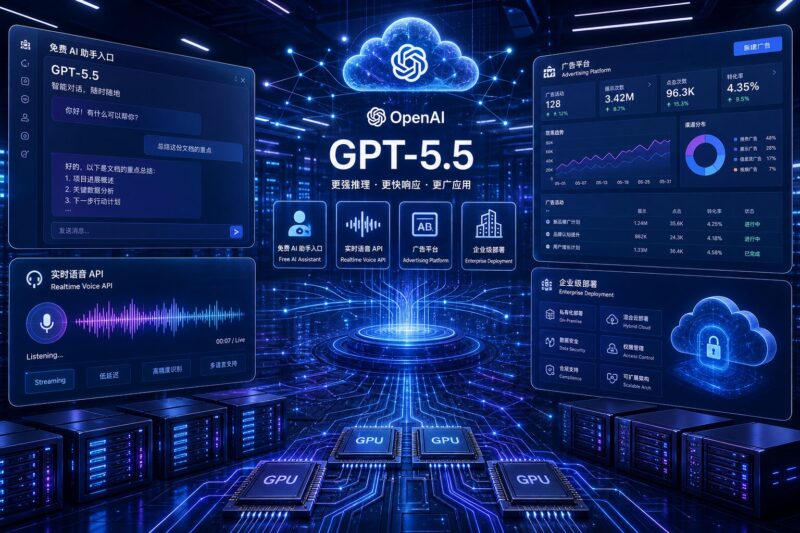 GPT-5.5下沉免费入口,AI竞争从模型升级打到语音、广告和企业部署-速维云