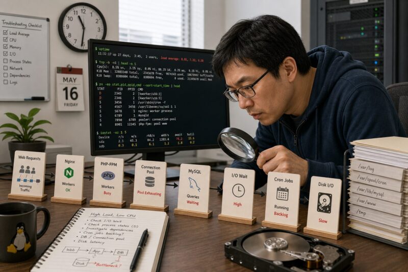 Linux load average 很高但 CPU 不高，应该从哪里排查？-速维云