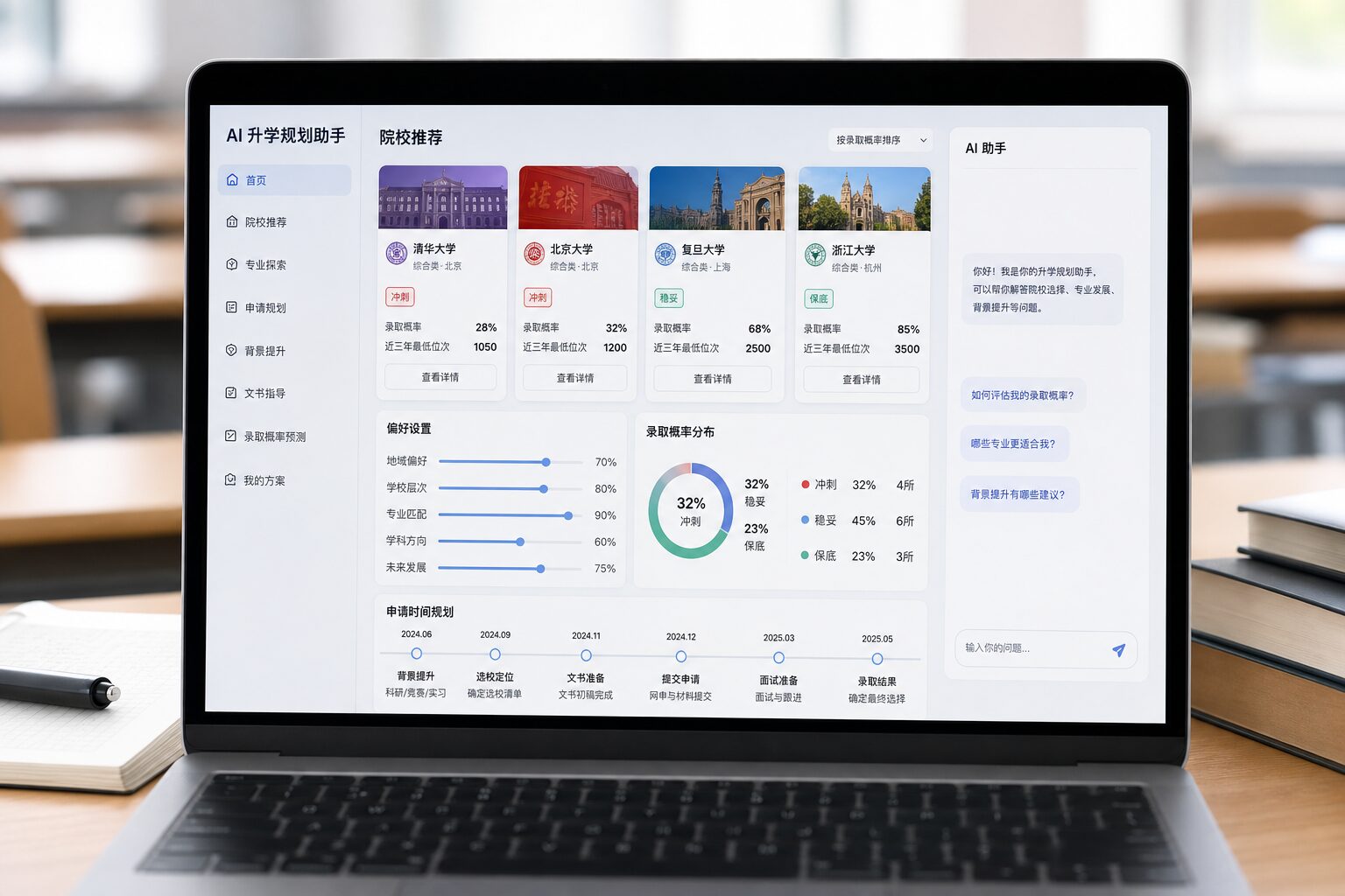 AI志愿填报决策工作台界面