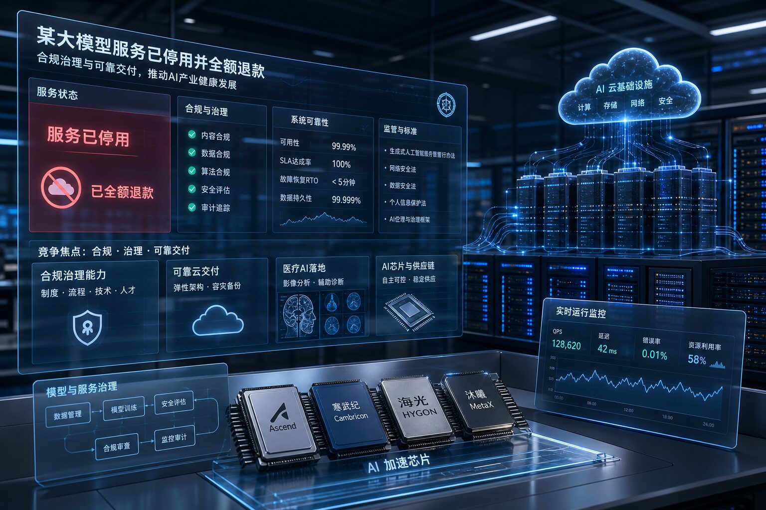 AI模型治理与云基础设施持续交付示意图