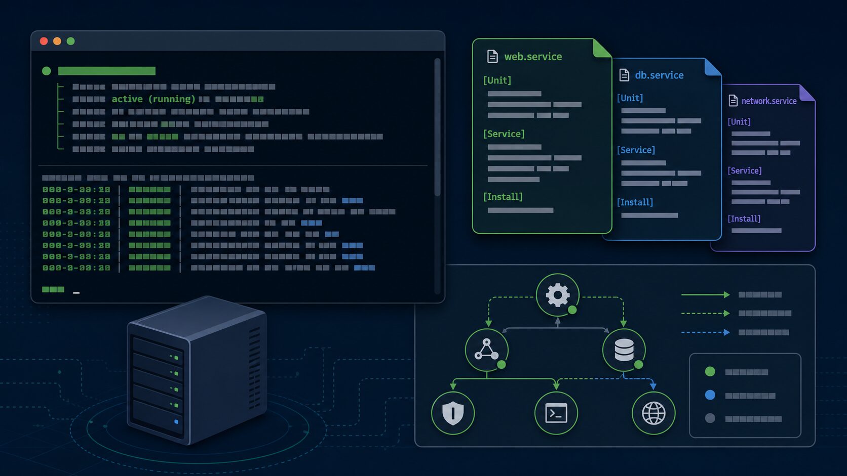 systemd 服务启动失败排查示意图