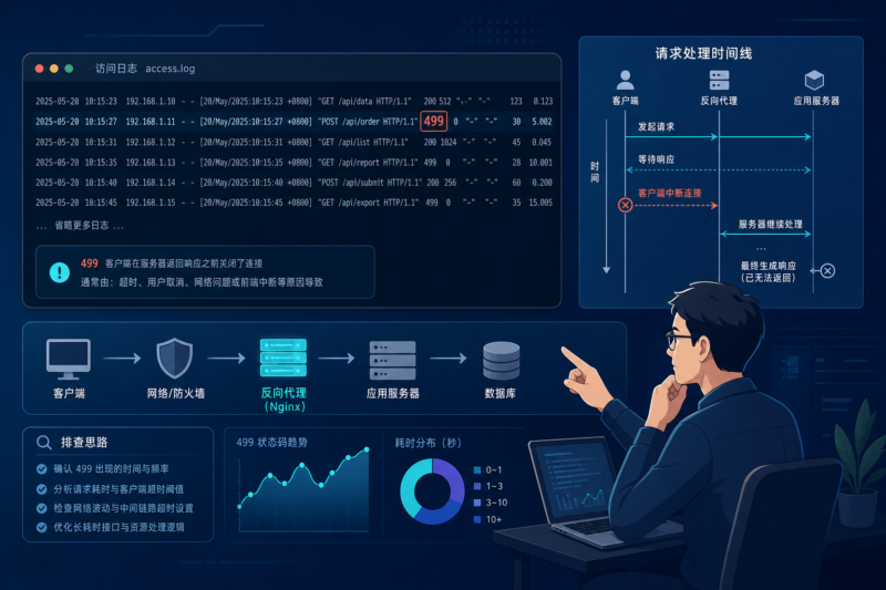 Nginx 日志里的 499 是什么？从客户端断开到超时配置的排查教程-速维云